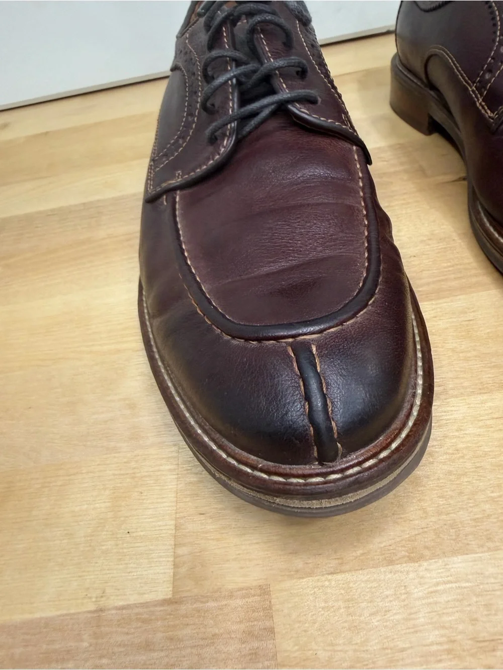 Johnston & Murphy Dark Brown Leather Split-Toe Derby Oxfords Men’s Size 9D